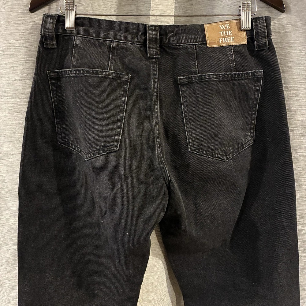 Free People CRVY Low Rise Siren Black Straight Jeans WOMENS SIZE 28 - Picture 4 of 6